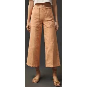 Anthropologie Pilcro The Kit High Rise Crop Denim Pant Peach Womens 28 AS IS